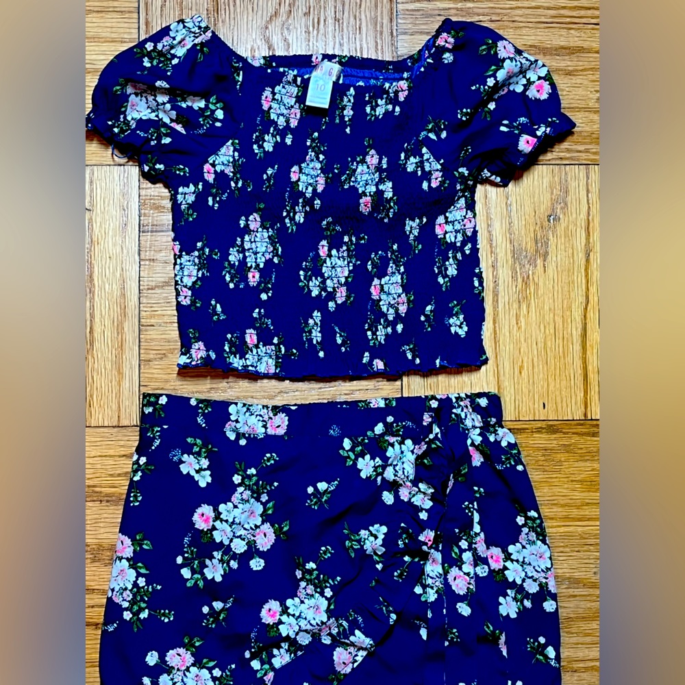 Japna Girl,3 in 1 top&short shirt floral set is great for summer!amazing cotton